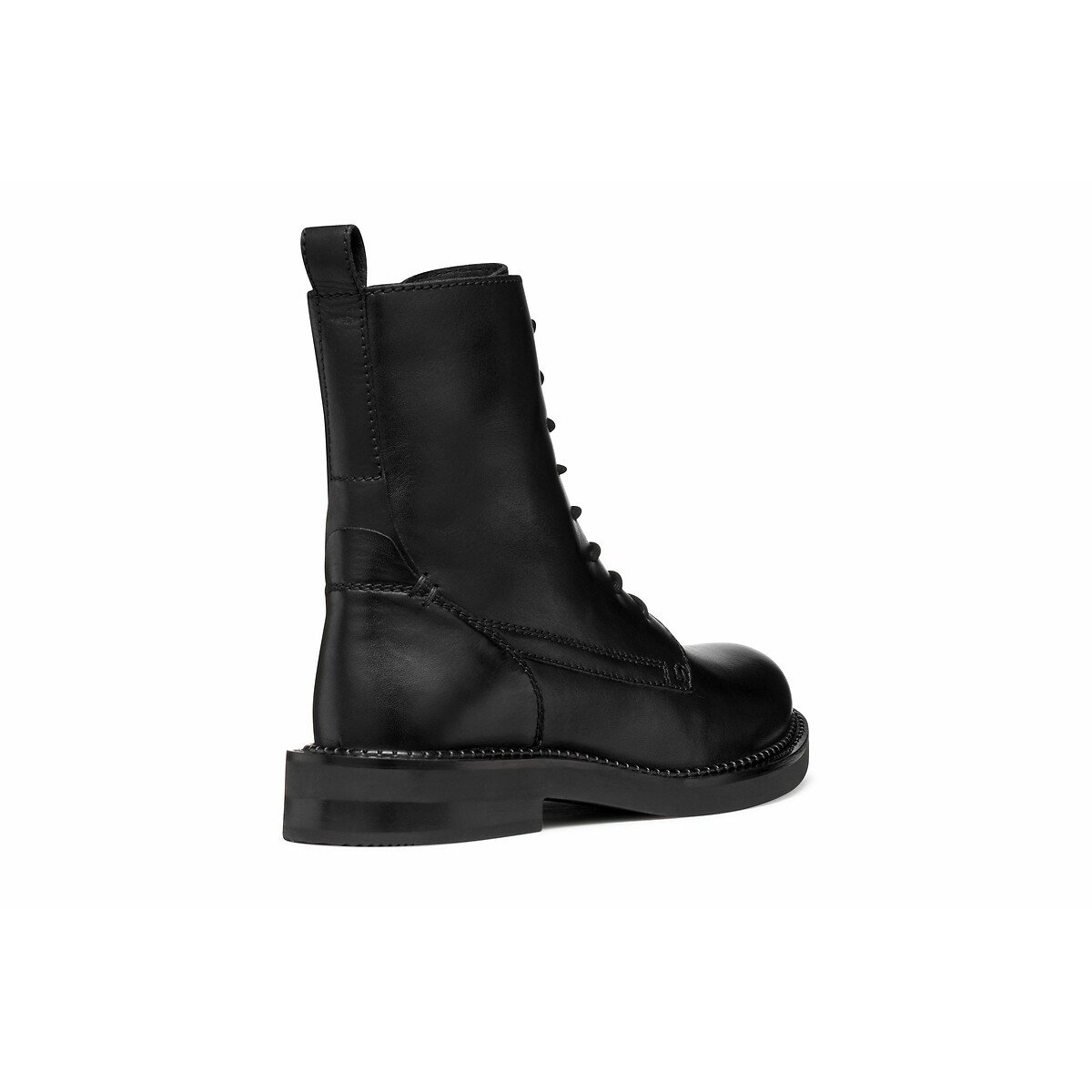Serilda Breathable Ankle Boots in Leather with Lace-Up Fastening black, GEOX