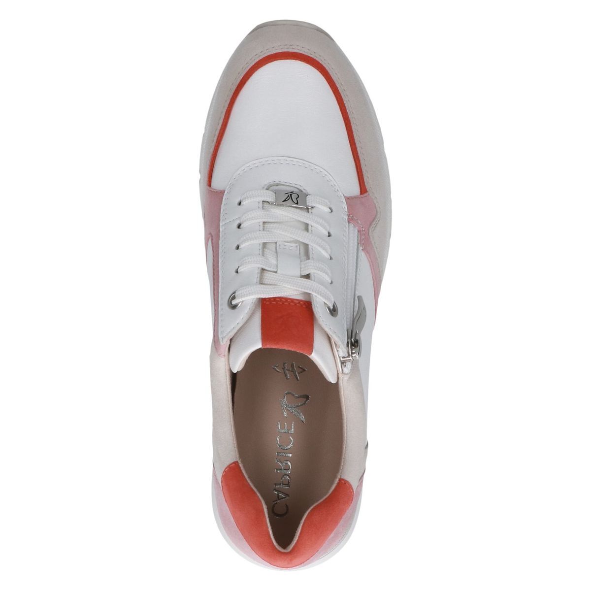 Basket en cuir blanc combiné, CAPRICE