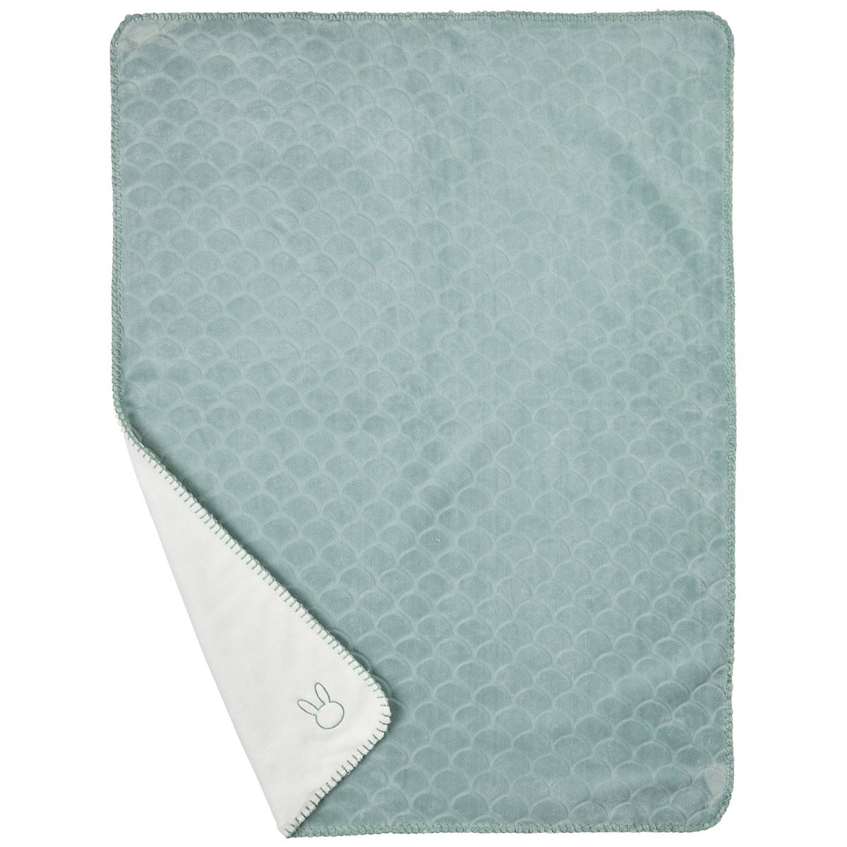 Couverture Supersoft Wavy vert d'eau, blanc, NATTOU