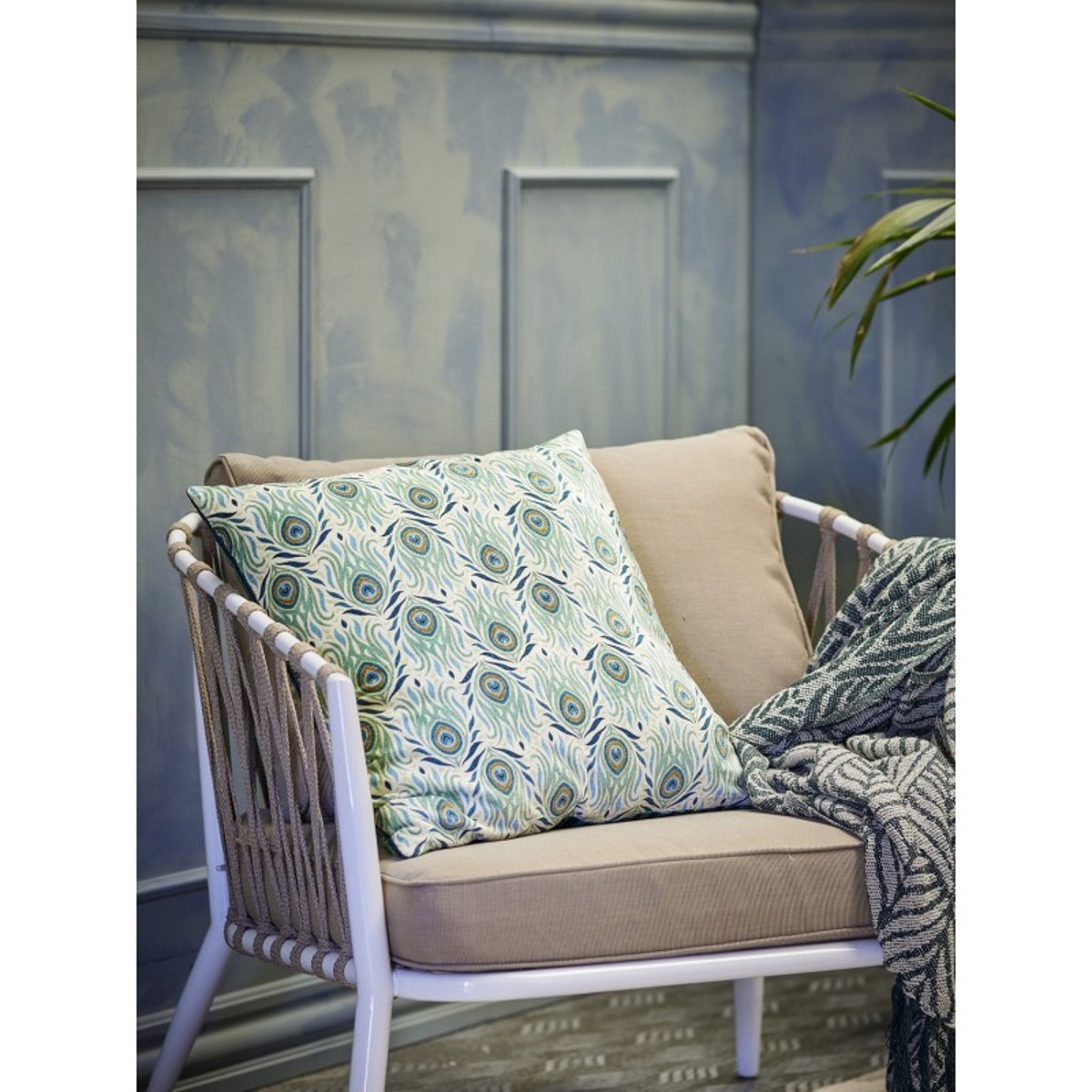 Grand coussin décoratif réversible  Adia vert, BLOOMINGVILLE