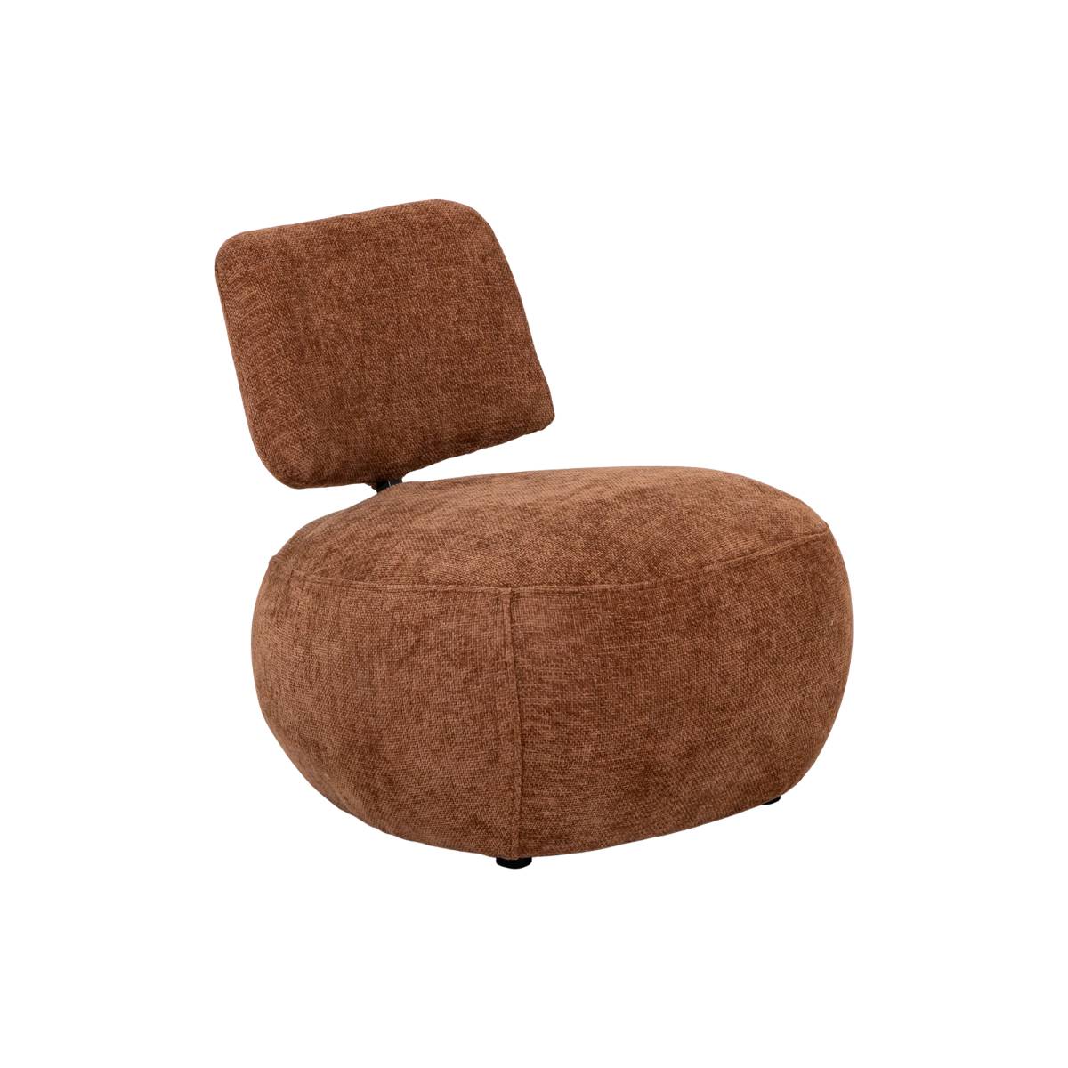 Fauteuil en tissu bouclette TÉRÉSIA orange, MADE IN MEUBLES 