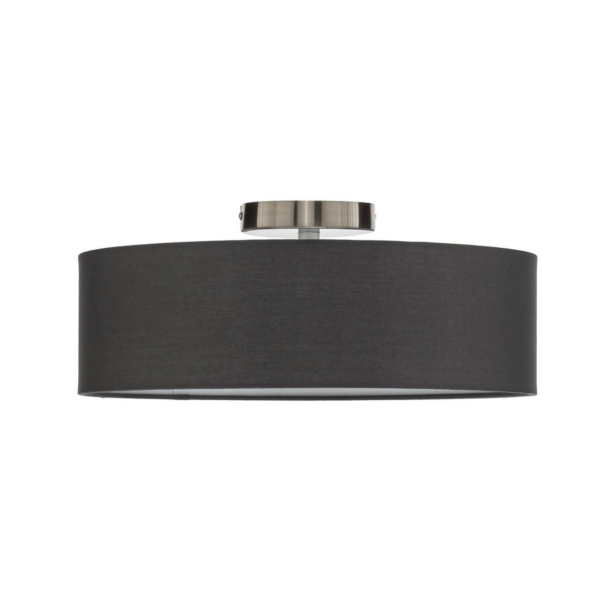 Plafonnier en textile moderne, Sebatin gris, blanc, nickel mat, LINDBY