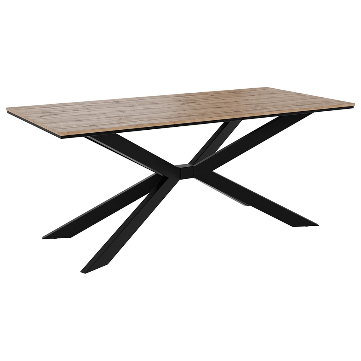 Table à manger 190x90 cm - CASEY bois / noir, LISA DESIGN