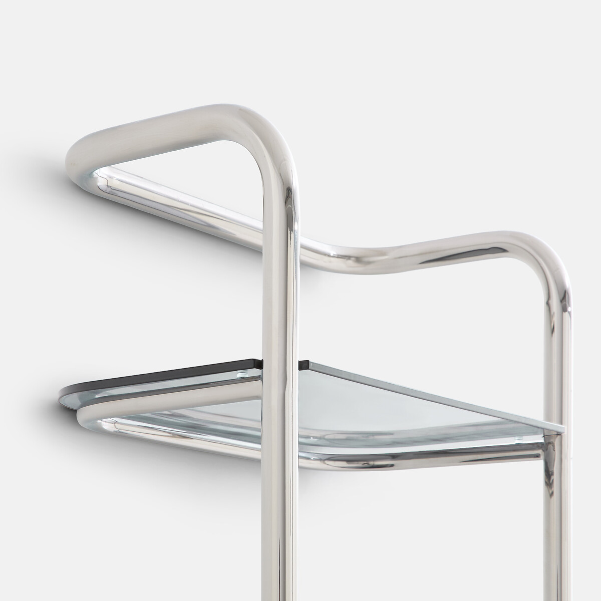 Giorgio chrome-plated steel wall shelf with 1-door cupboard walnut/chrome, LA REDOUTE INTERIEURS