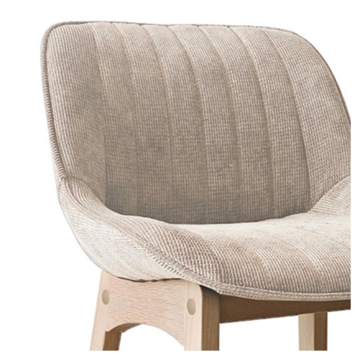 Lot Tabourets Chêne et Velours Côtelé NORDEN H75cm beige, MOB IN