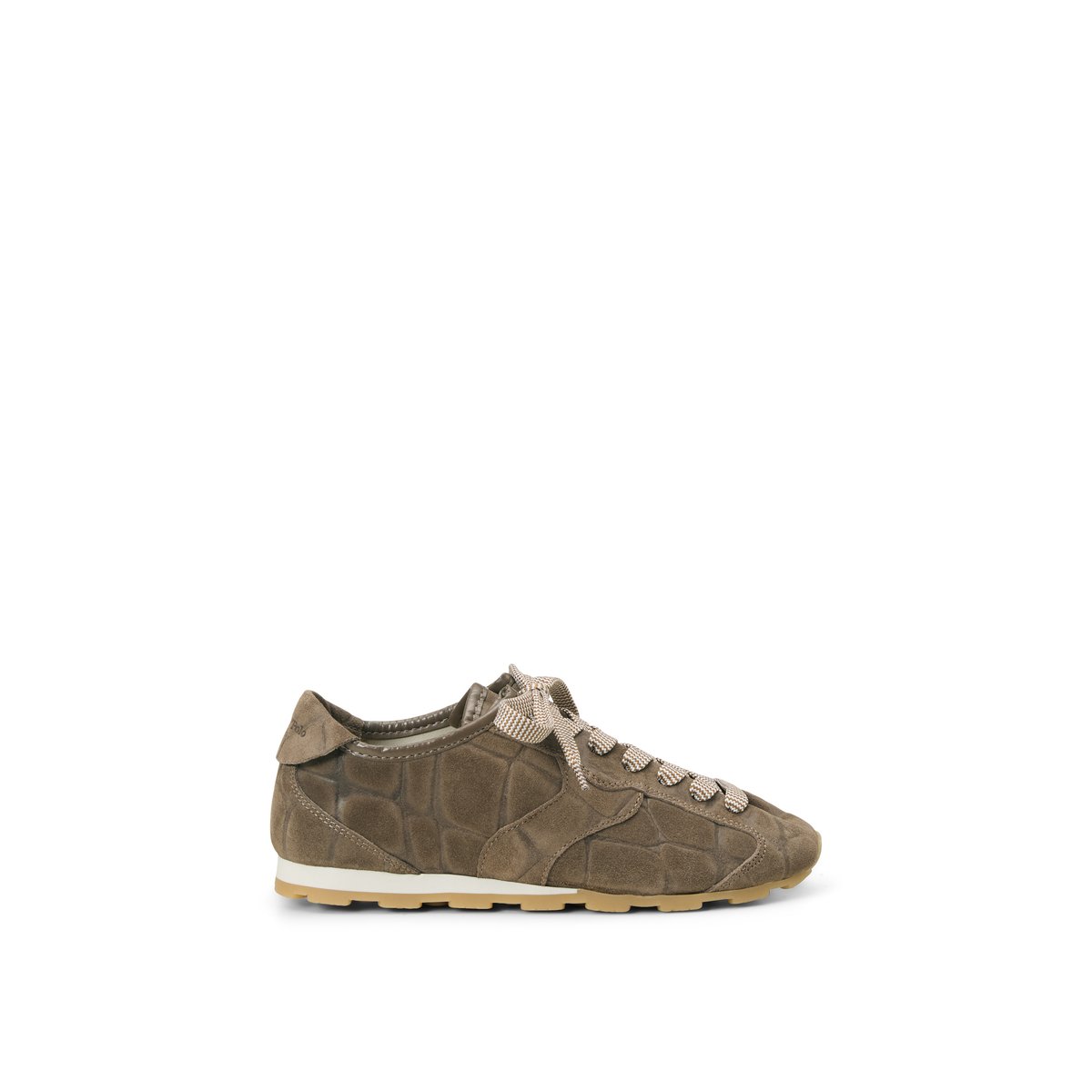 Modèle de baskets Fabiana en cuir velours souple marron clair, MARC O'POLO