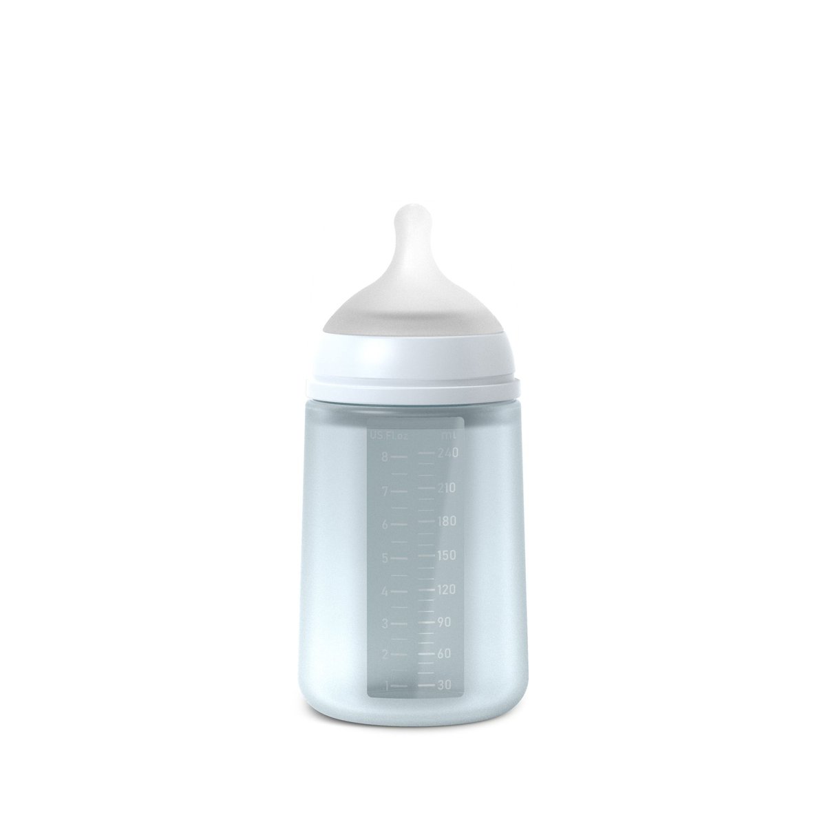 Biberon en silicone avec tétine SX Pro 240 ml débit M bleu, SUAVINEX