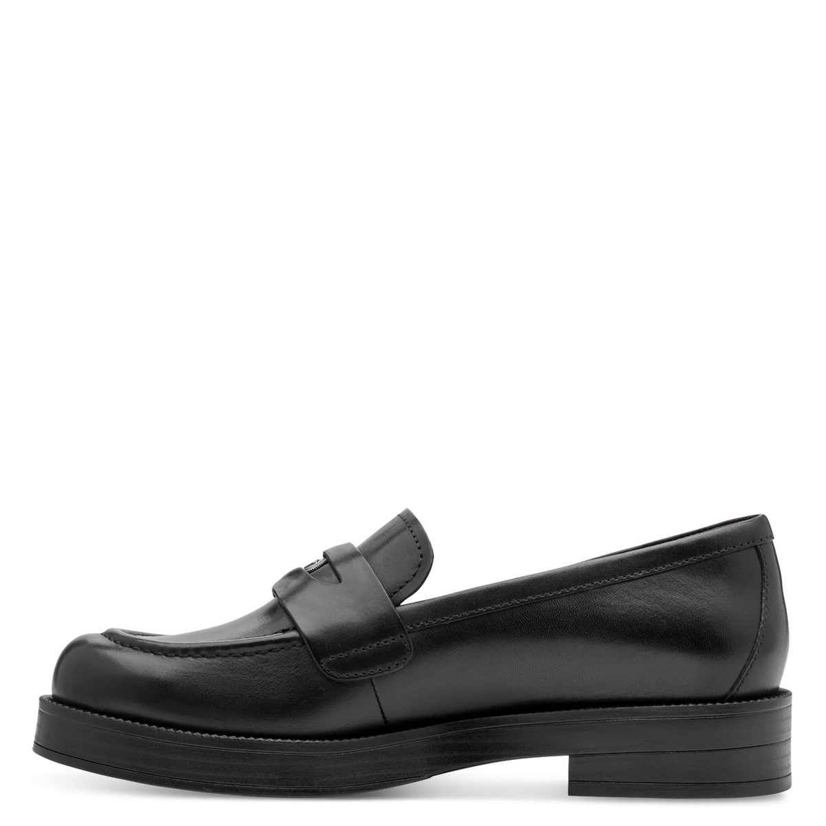 Slipper en cuir noir, TAMARIS