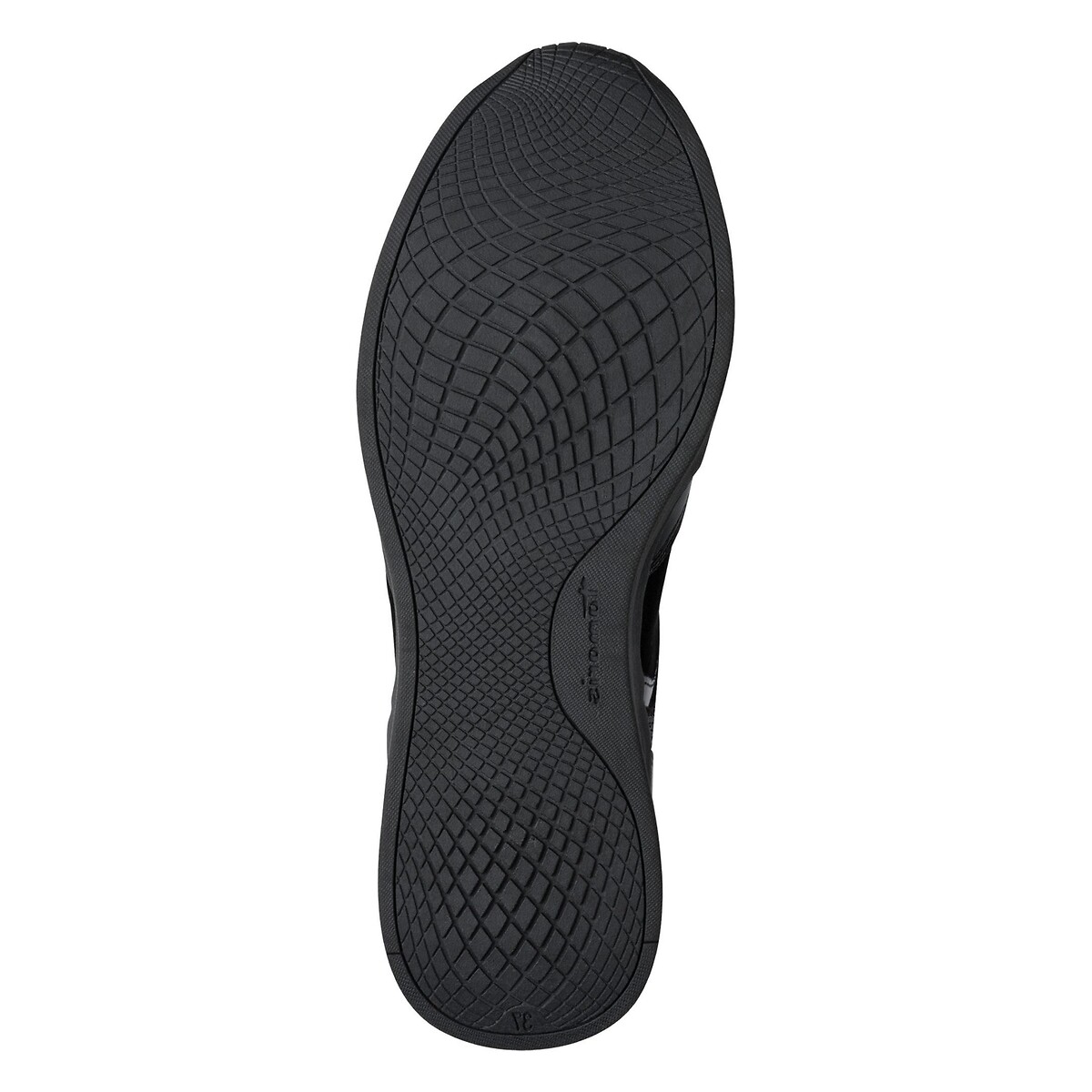 Sapatilhas compensadas, com fecho e atacadores preto liso, TAMARIS