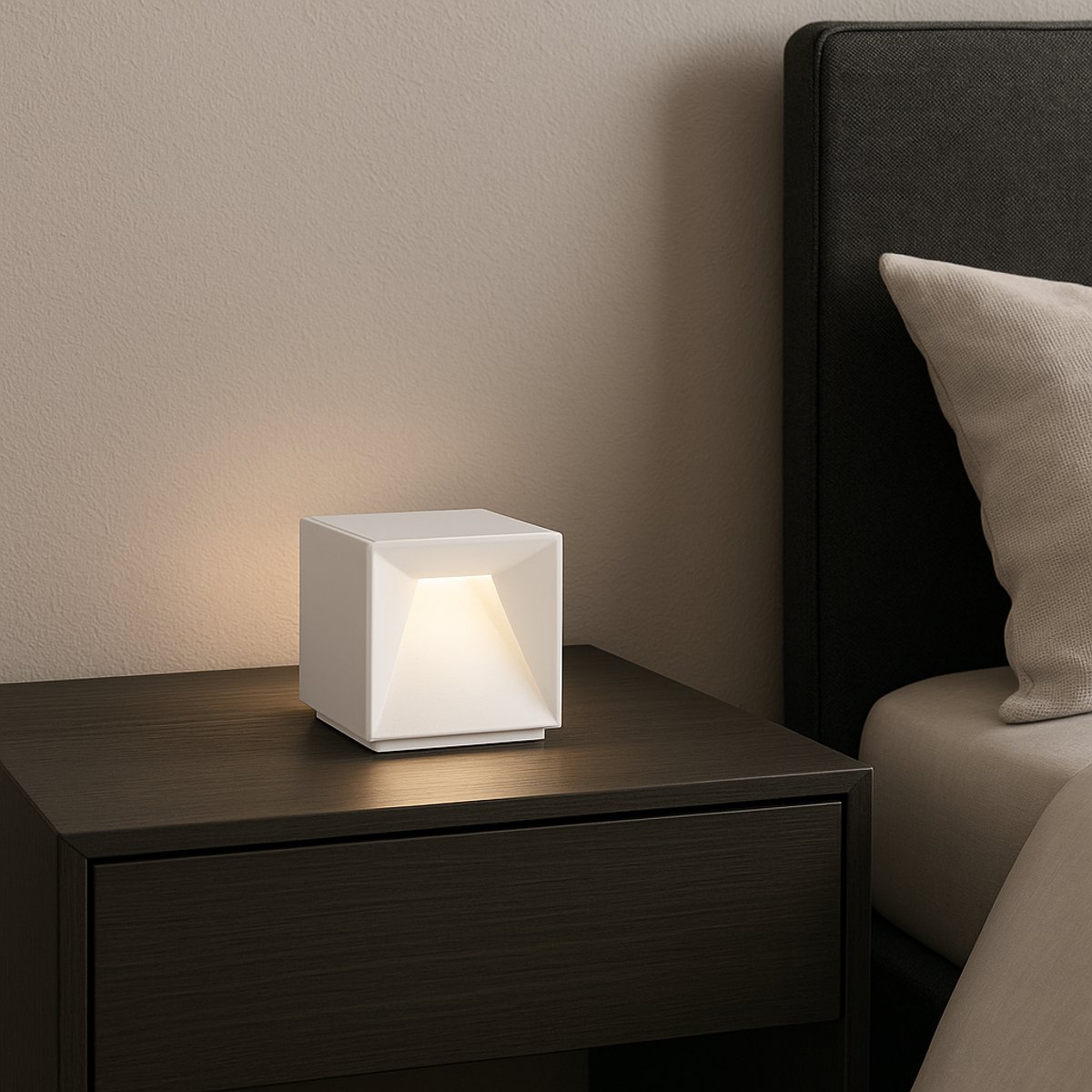Lampe de chevet sans fil CUBOX blanc, LUMISKY