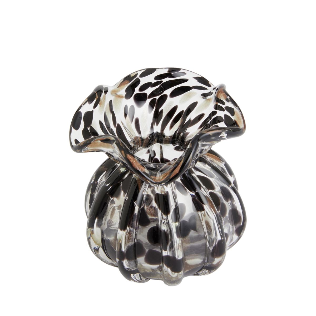 Vase en verre confetti noir/doré, NEXT
