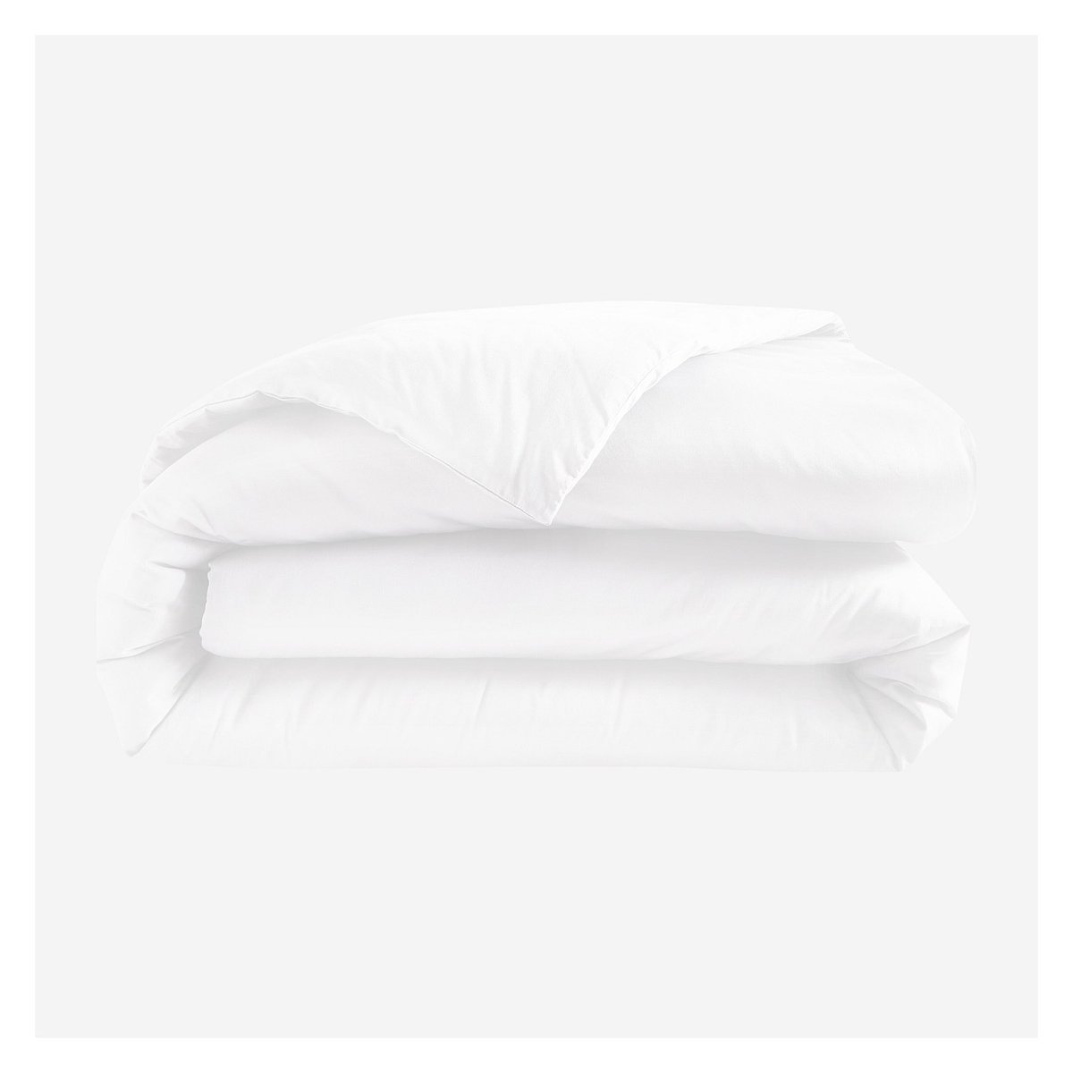 Housse de couette en satin de coton ALEXANE blanc, HABITAT