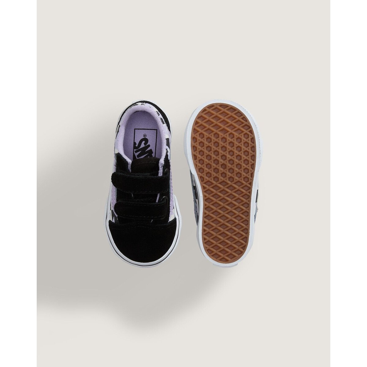 TD Old Skool V low top touch 'n' close trainers black/purple/white, VANS