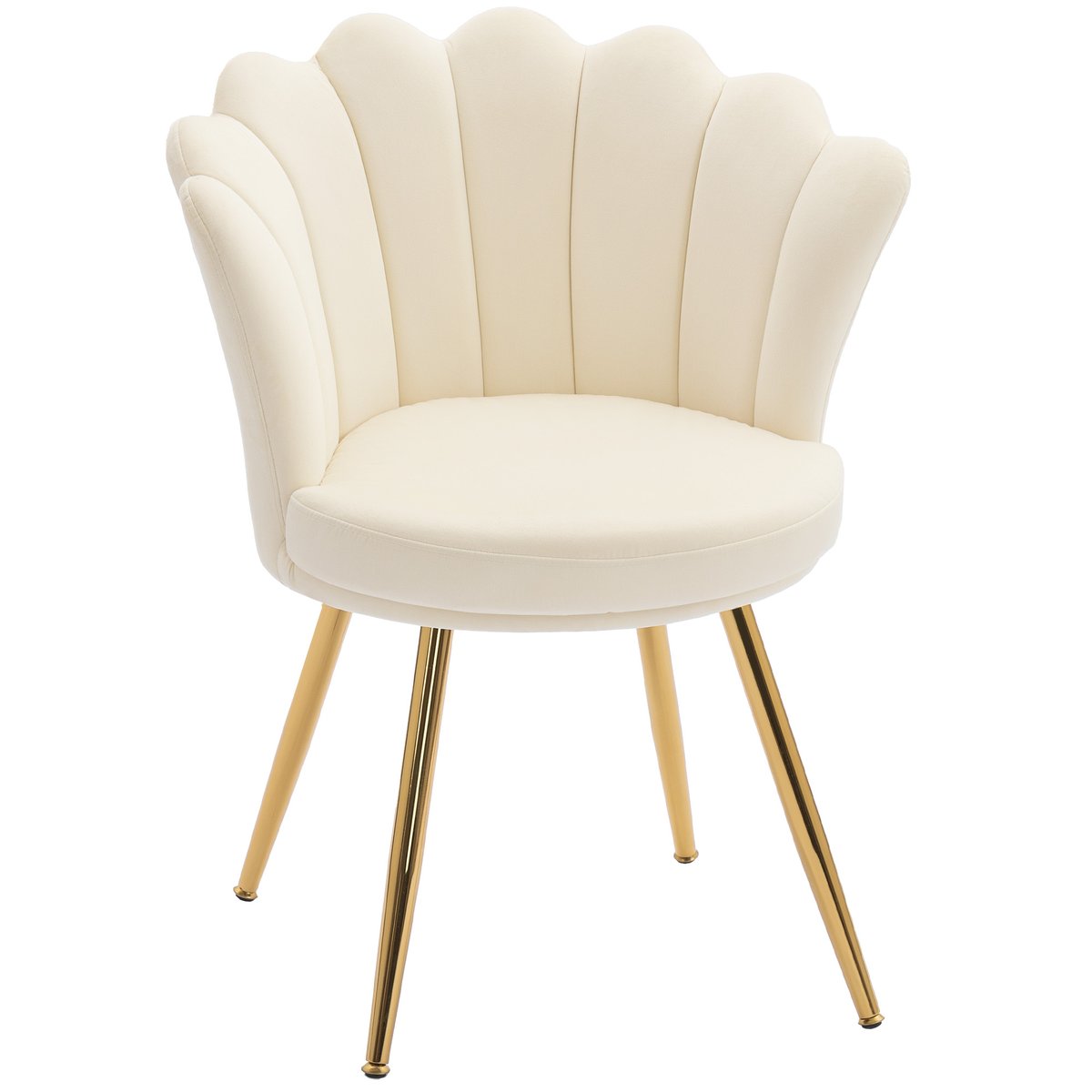Accent Chair Velours 100 % polyester Beige beige, HOMCOM