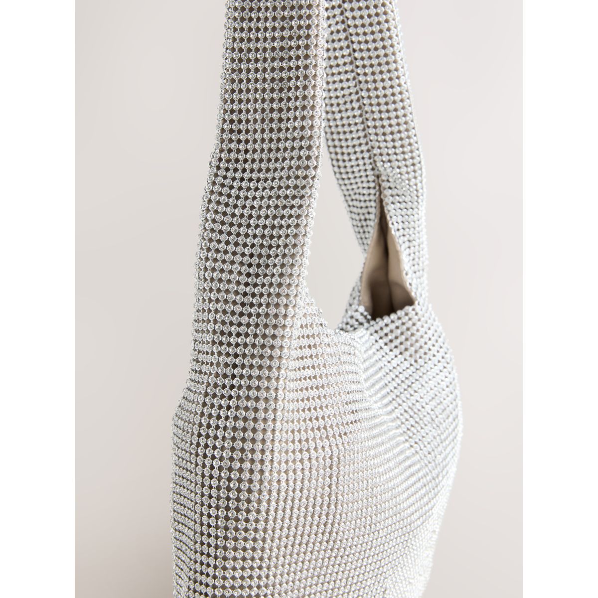 Sac porté épaule scintillant argent, NEXT
