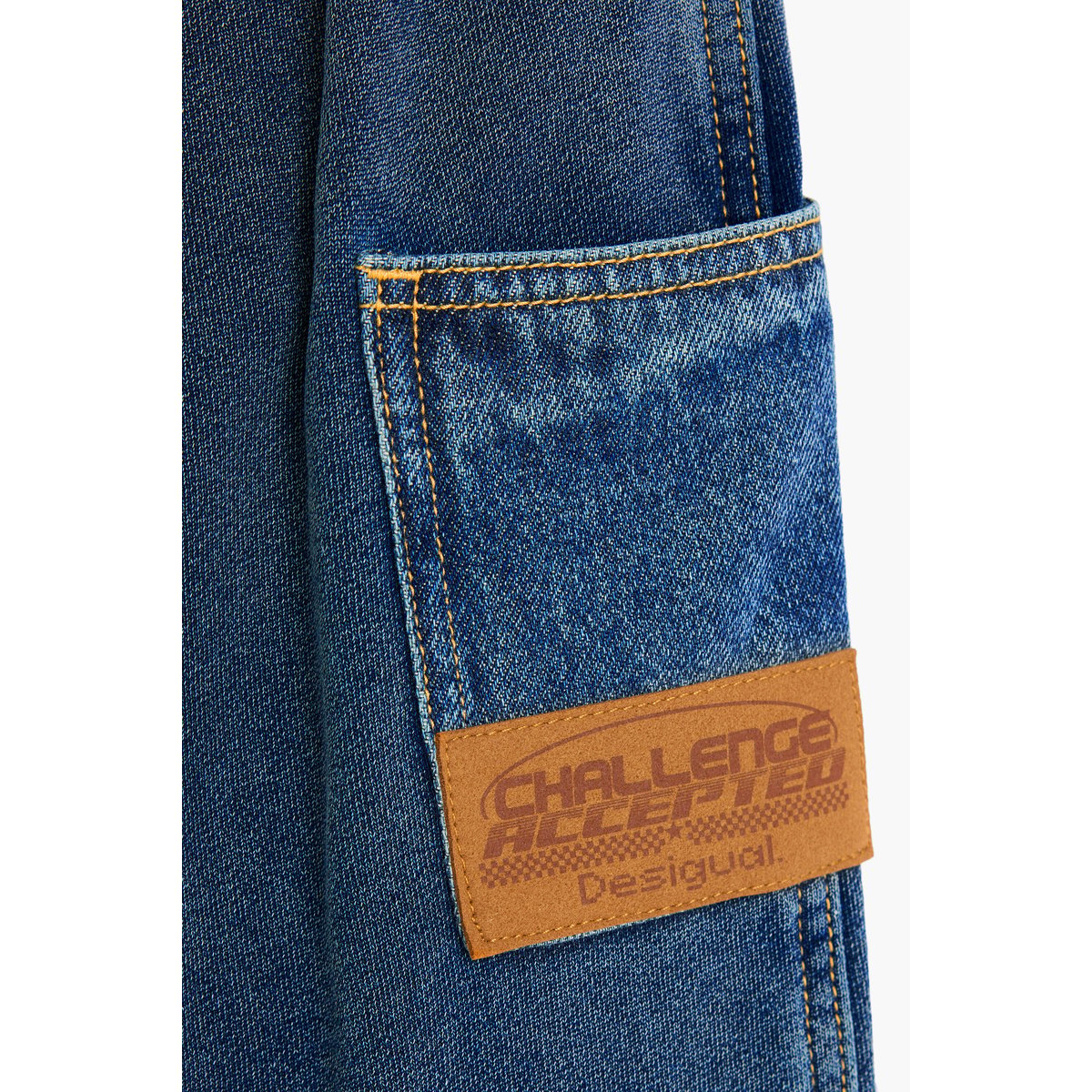 Pantalon en maille effet denim bleu, DESIGUAL
