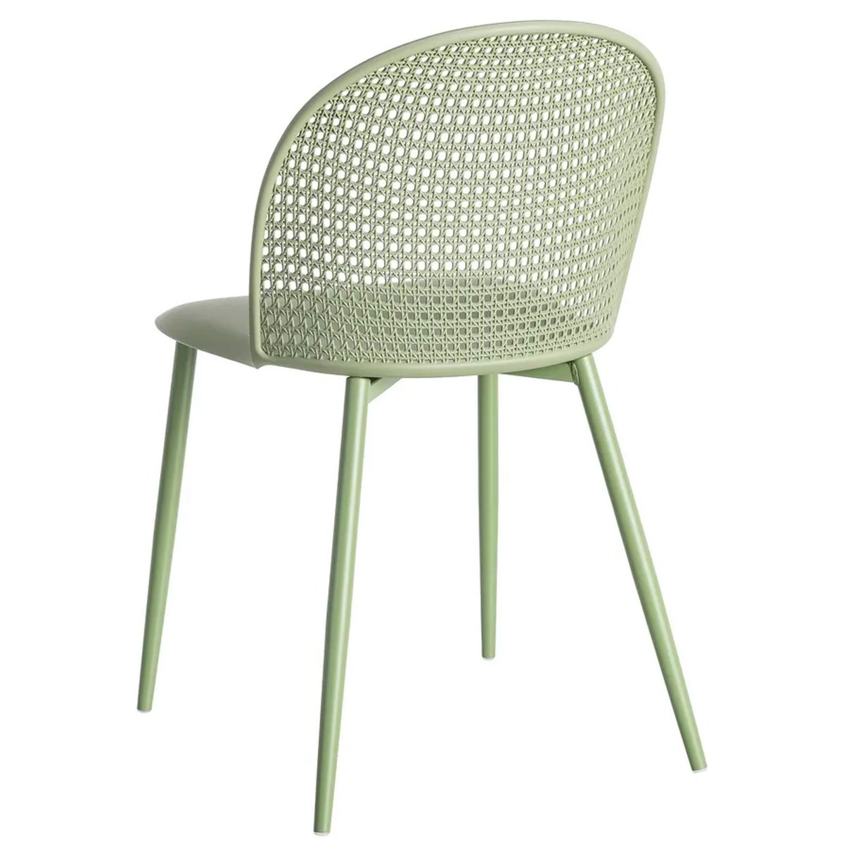 Chaise verte effet cannage 51x46x80cm vert, WADIGA