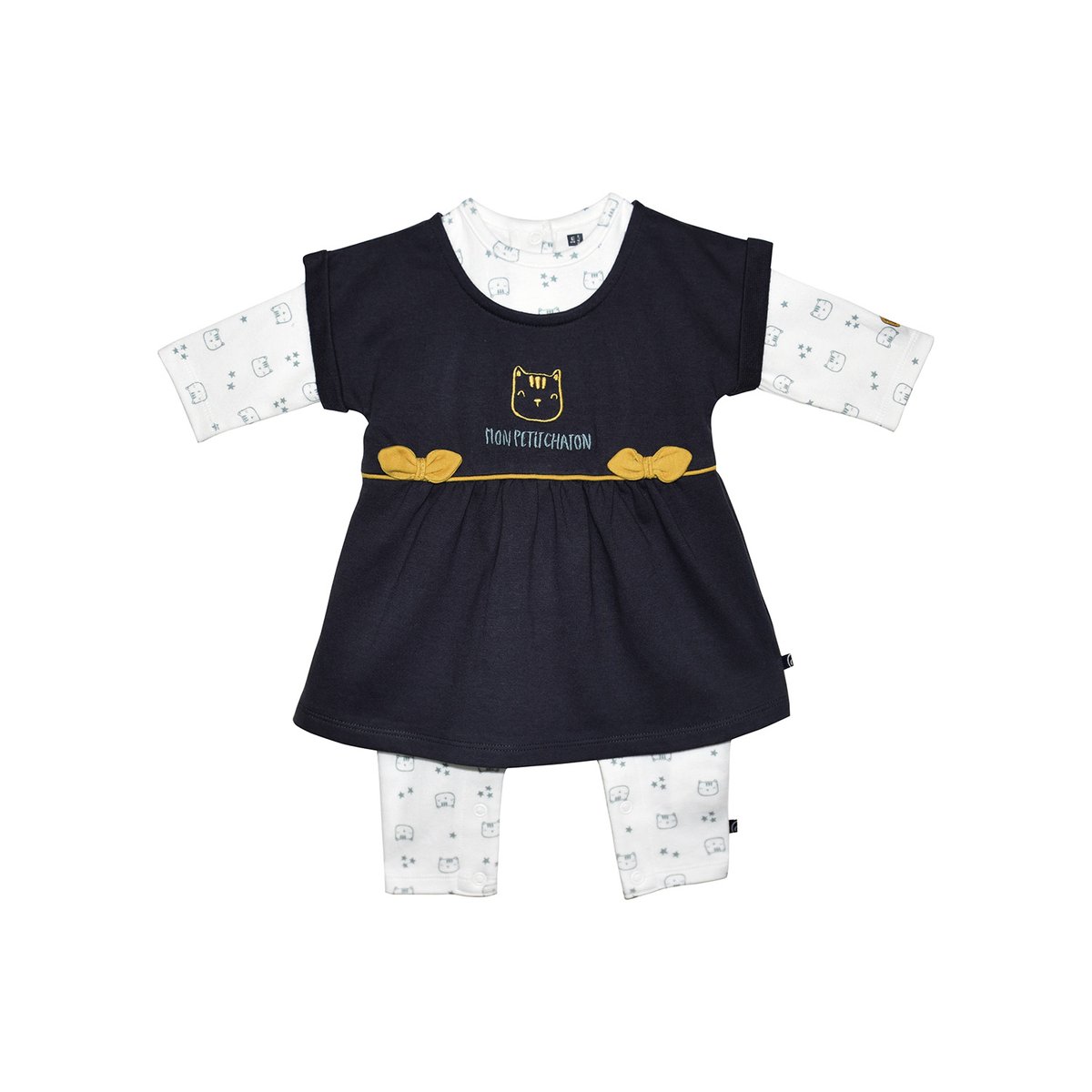 Robe bebe + combinaison feroe gris, SUCRE D'ORGE