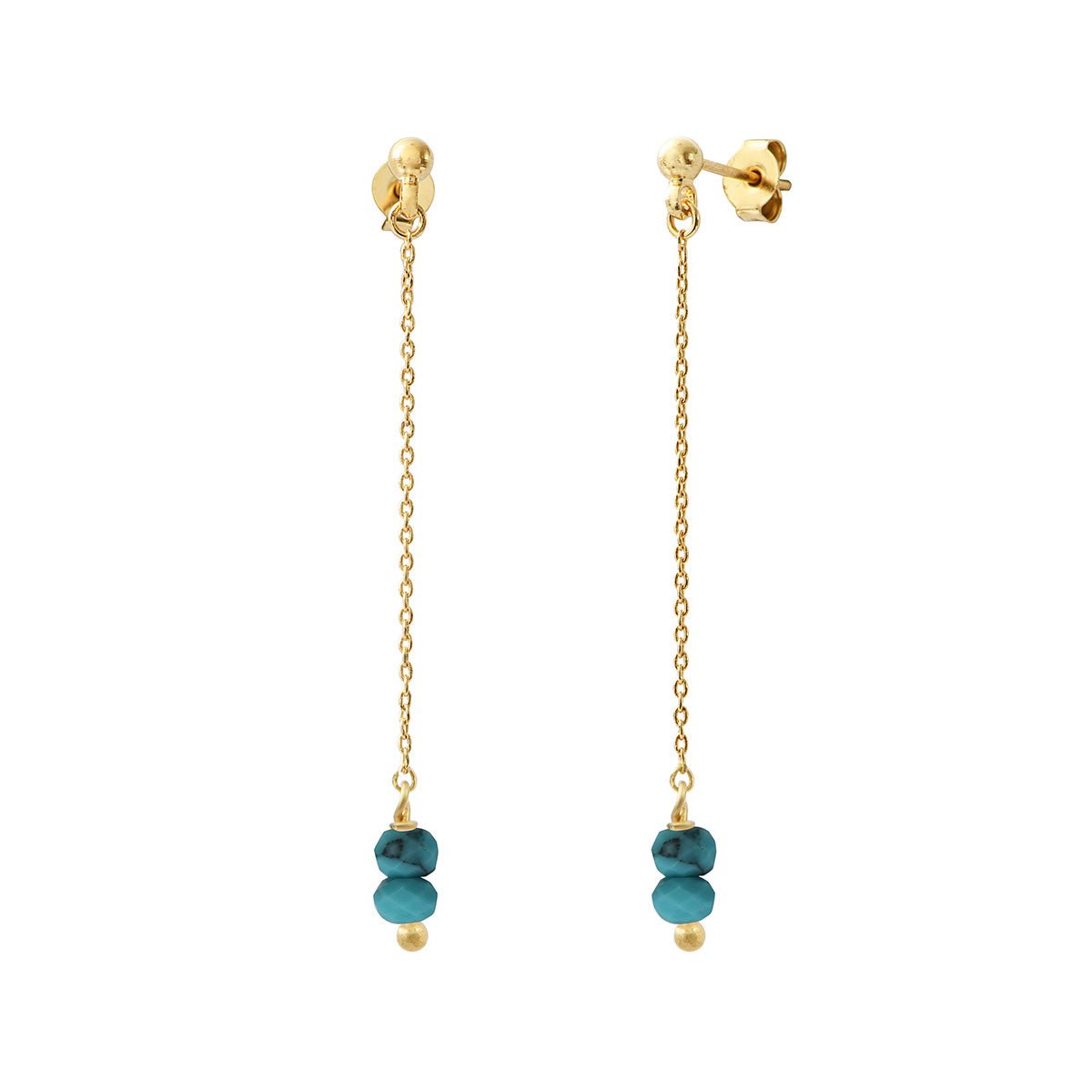 Boucles d'oreilles venus turquoise bleu, CAROLINE NAJMAN