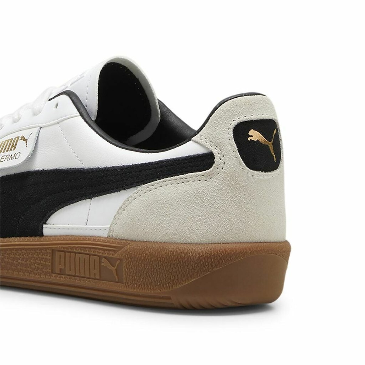 Baskets cuir Palermo blanc/noir/gris, PUMA