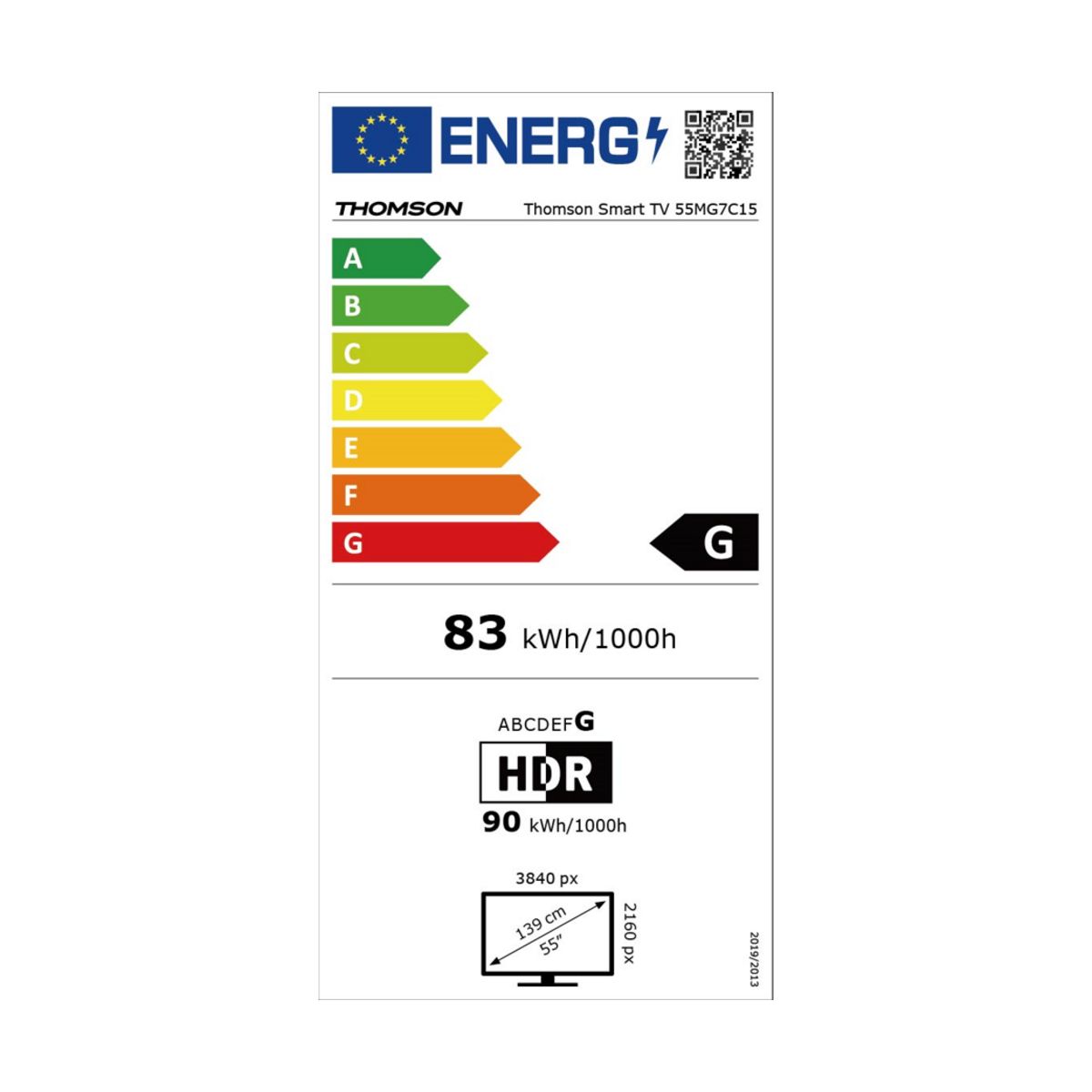 TV Mini LED 55MG7C15 - 55 pouces ( 139 cm ) noir, THOMSON