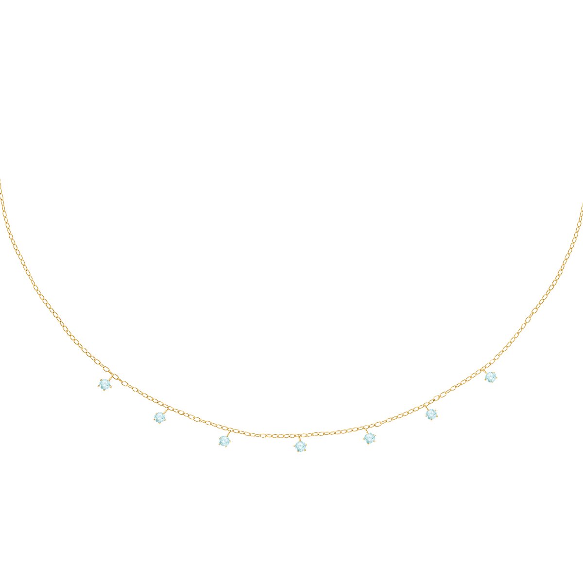 Collier en argent 925, zircons, SILVER bleu, LA PETITE STORY