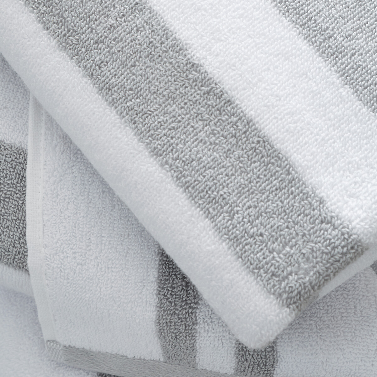 Reversible Stripe Cotton Jacquard Bath Sheet grey, BIANCA FINE LINENS
