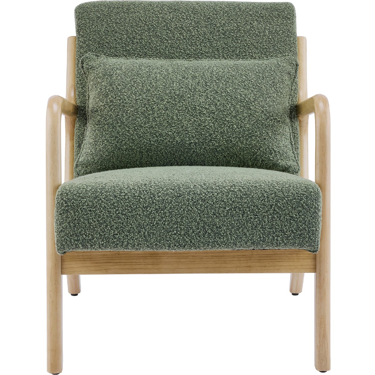 Fauteuil en bois et tissu bouclette - LANNA vert, HOMIFAB