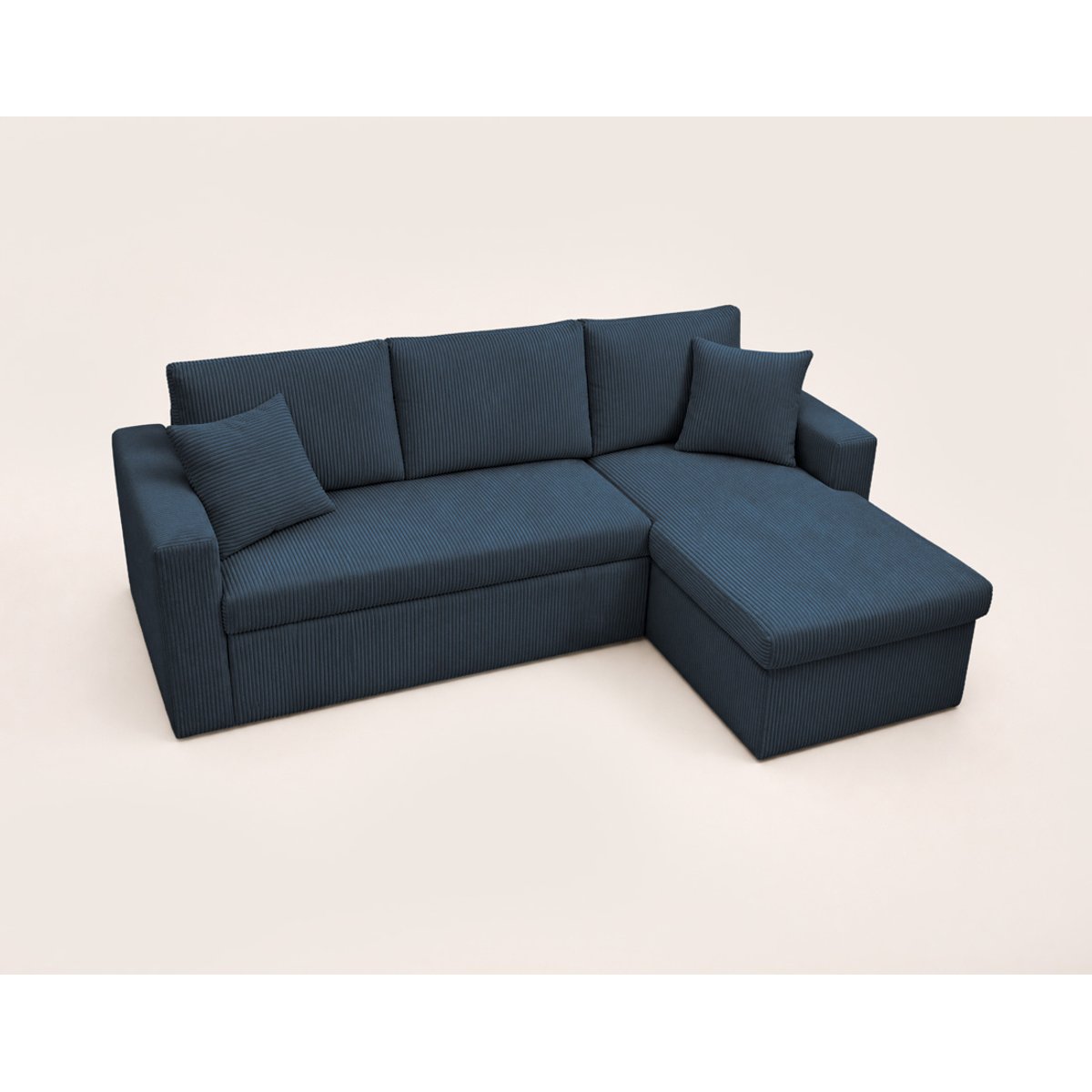 Canapé d'angle convertible 4 places, CYRUS bleu, BEST MOBILIER