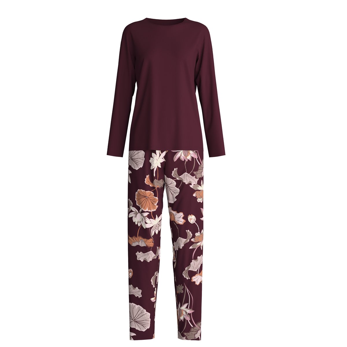 Pyjama manches longues Coton AUTUMN DREAMS rouge, CALIDA