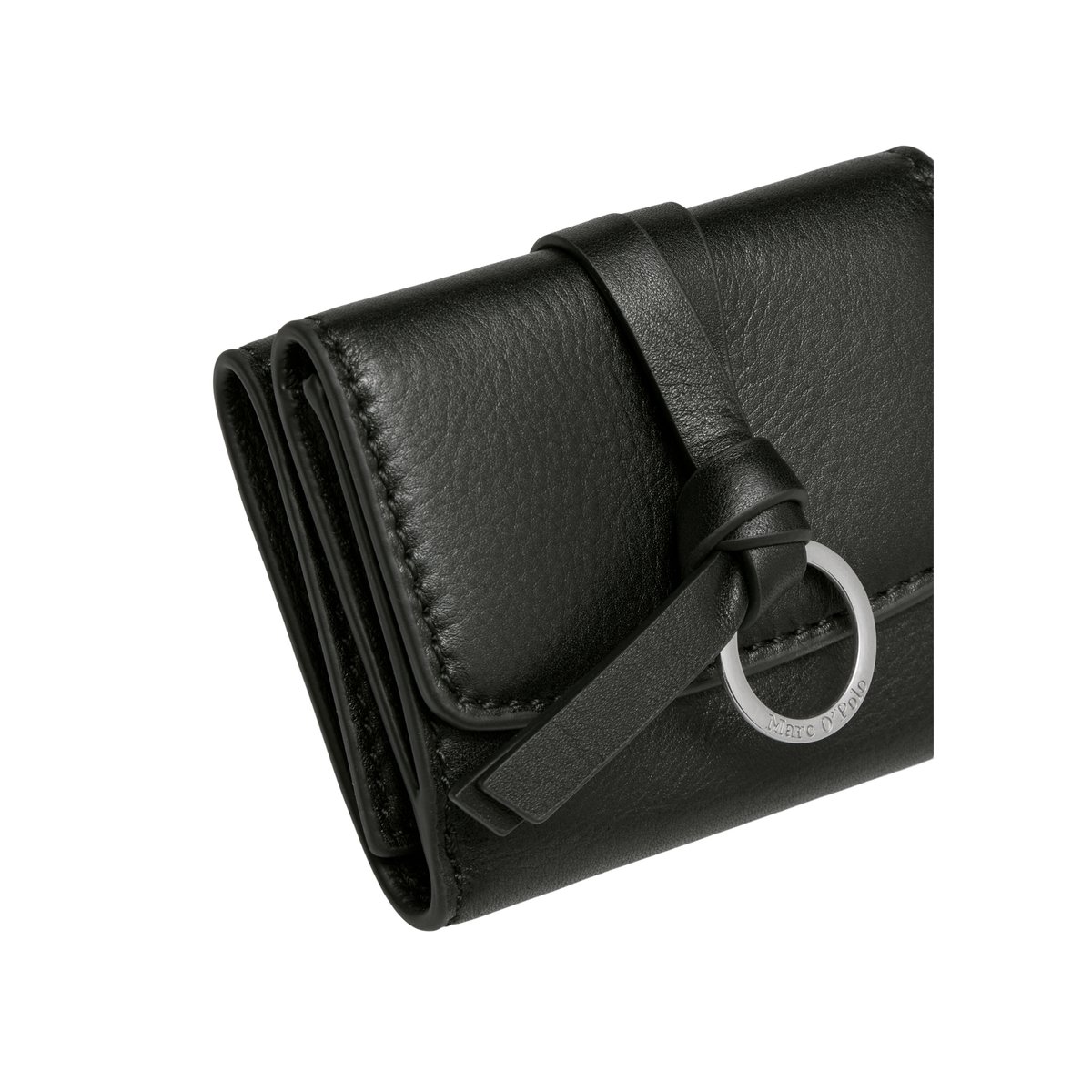 Portefeuille combiné modèle Leni en cuir de vachette souple noir, MARC O'POLO