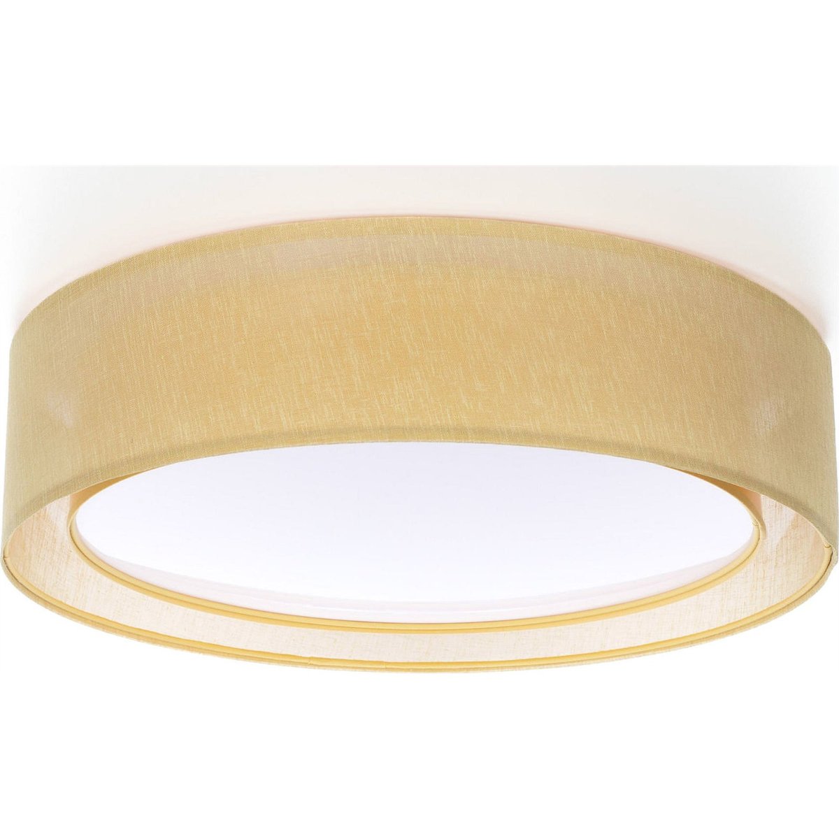 Plafonnier rond en tissu double couche Puro beige tissu translucide, BPS KONCEPT