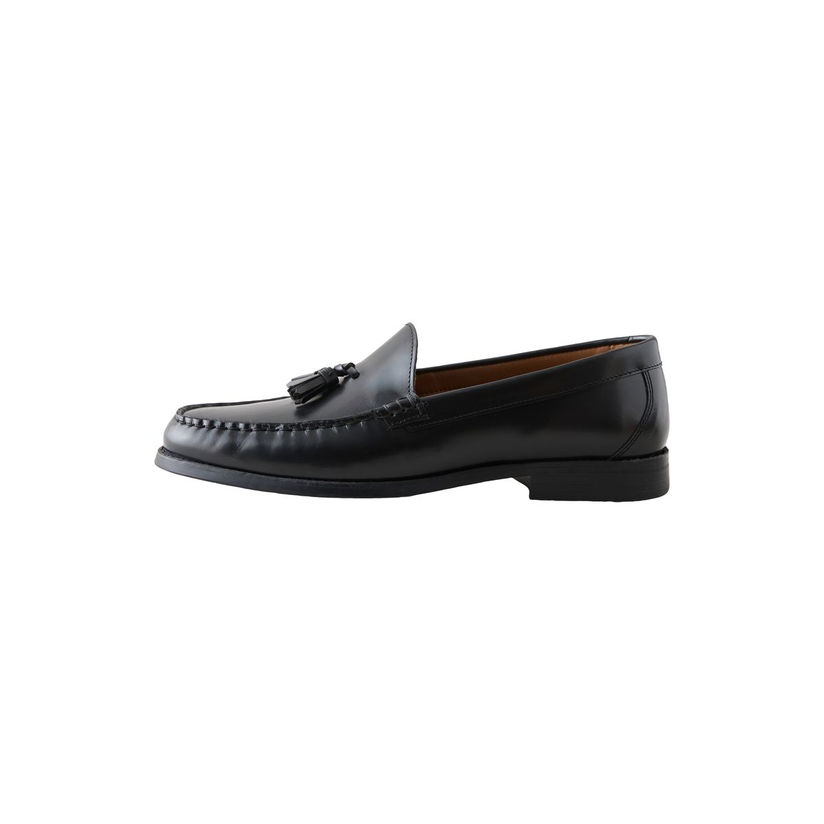 Mocassins à glands en cuir noir, NEXT