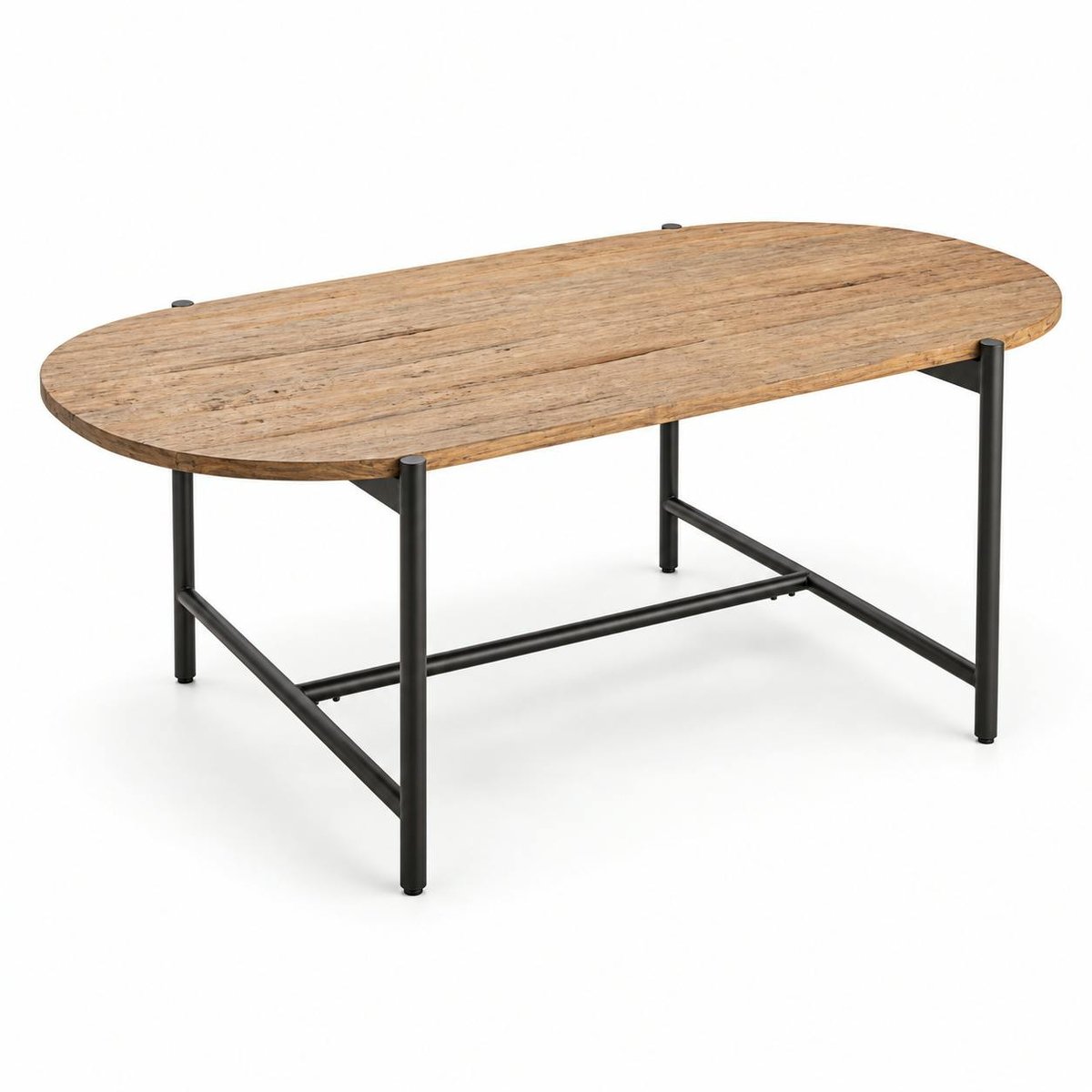 Table à manger teck recyclé bords arrondis 200 cm TRANI bois naturel, PIER IMPORT