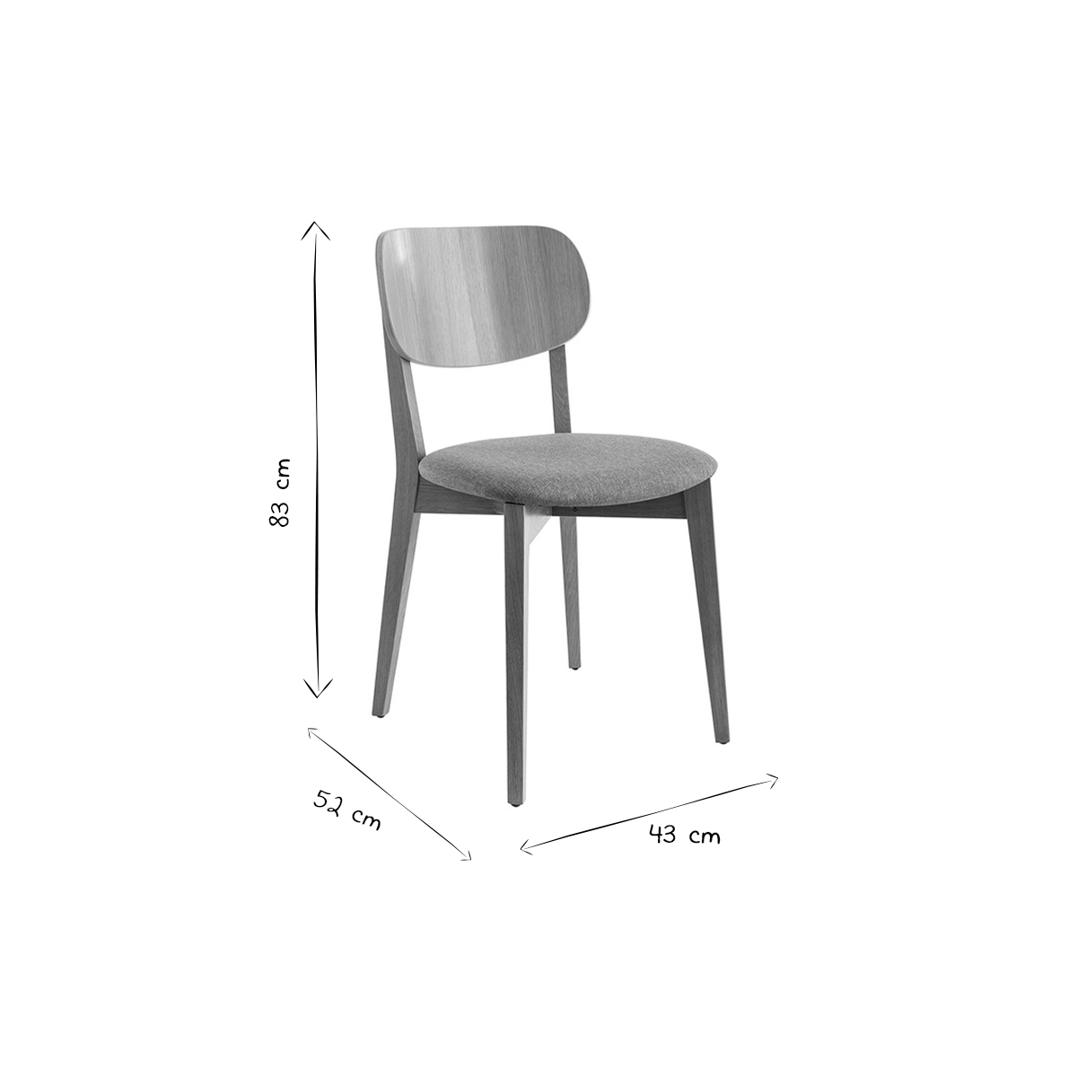 Chaises vintage en bois (lot de 2) LUCIA beige, MILIBOO