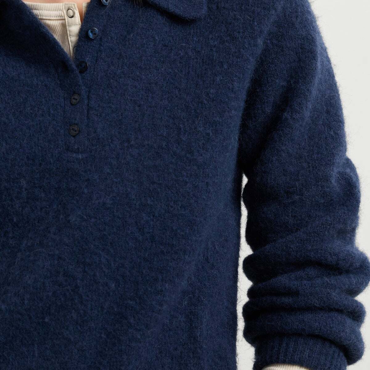 Pull En Maille À Col Polo bleu océan, PEPE JEANS