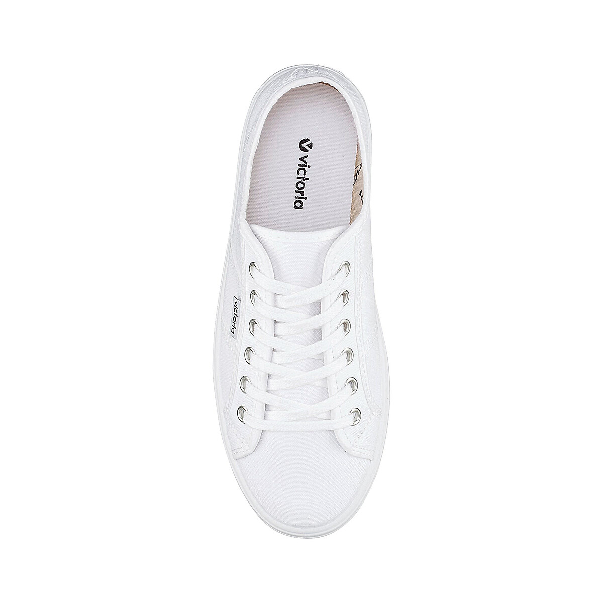 Sneakers Barcelona Lona aus Leinen, mit Plateau-Sohle weiss, VICTORIA