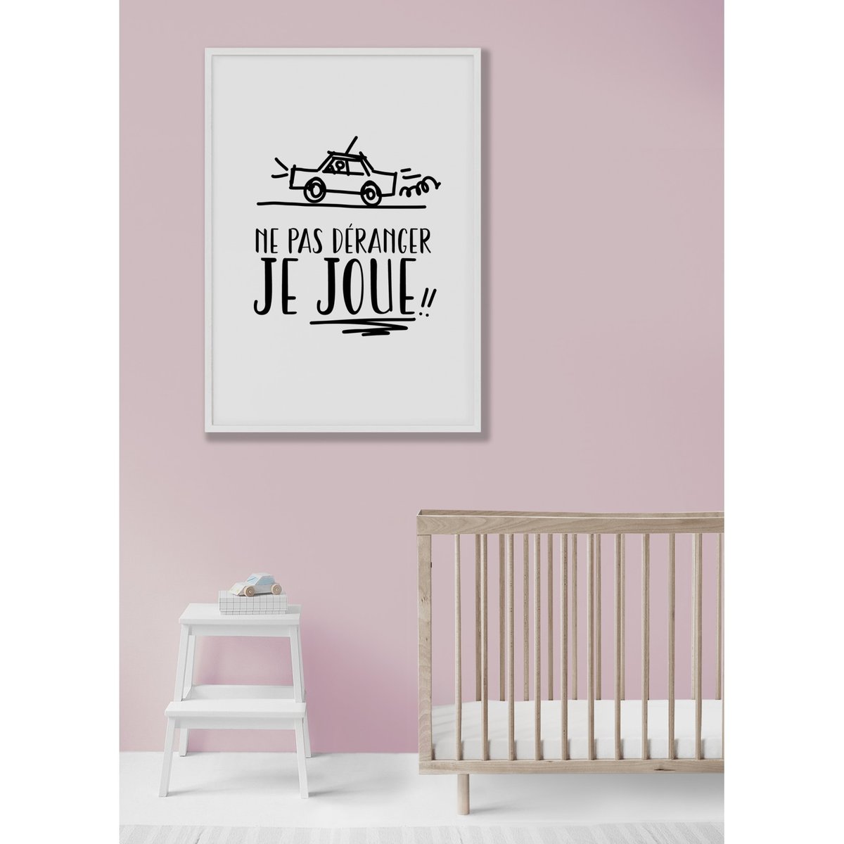 Poster 'Ne pas déranger, je joue 2' blanc, L'AFFICHERIE