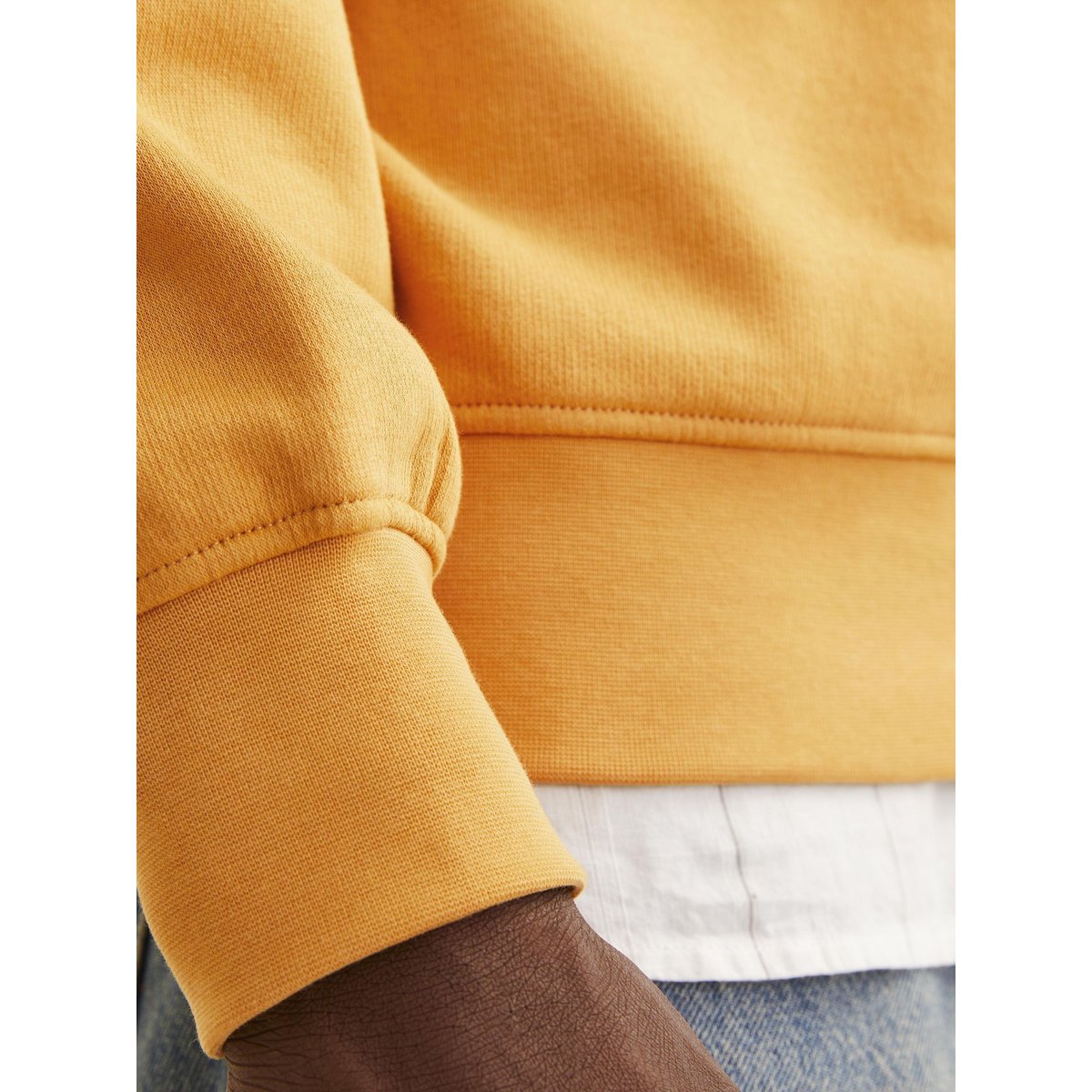 Sweat ample demi-zippé marron - honey yellow, JACK & JONES