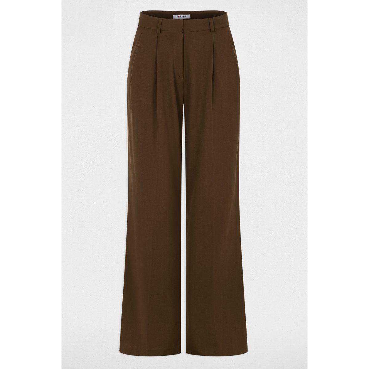 Pantalon large taille haute vert kaki, MORGAN