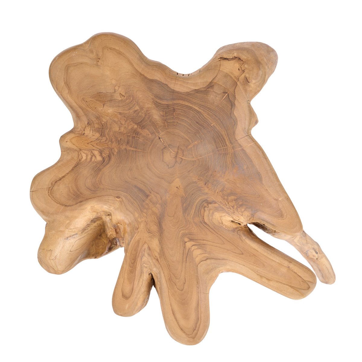 Table d’appoint en bois de teck ROOTY beige, BAZAR BIZAR