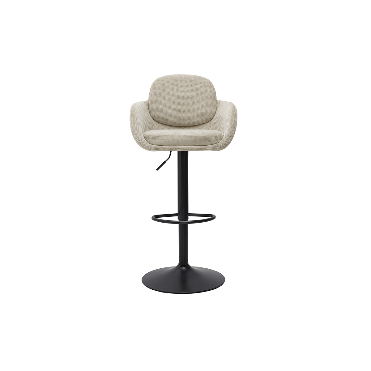 Tabourets de bar réglable pivotants 360° en tissu chenille terre brûlée et métal noir (lot de 2) SLAKE beige, MILIBOO