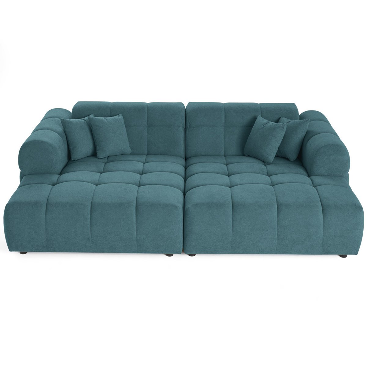 Canapé fixe 4 places - RAY bleu grisé, BEST MOBILIER