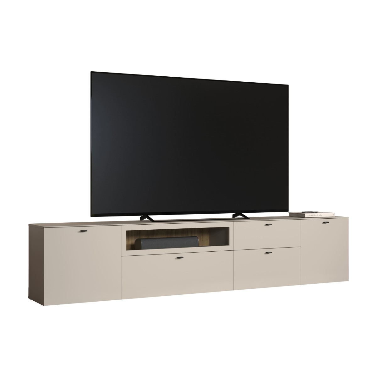 Meuble TV 2 portes, 1 tiroir - VELA cashmere, CALICOSY