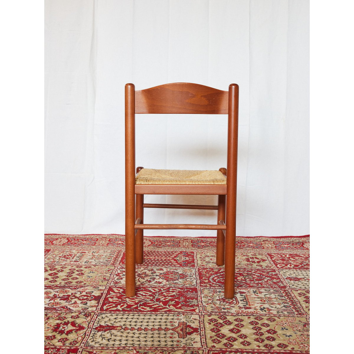 Lot de 6 chaises en bois ocre Claude N°1434 - Bon état bois foncé, DEBONGOUT