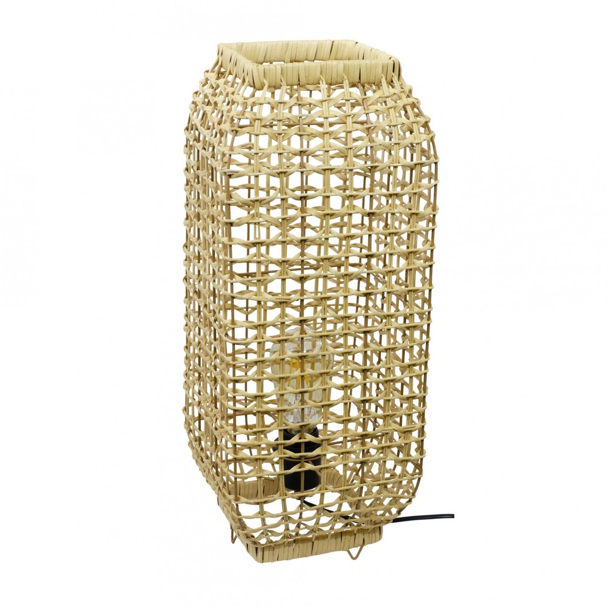 Lampe à poser en rotin et métal grand modèle, AMBA naturel, C-CREATION
