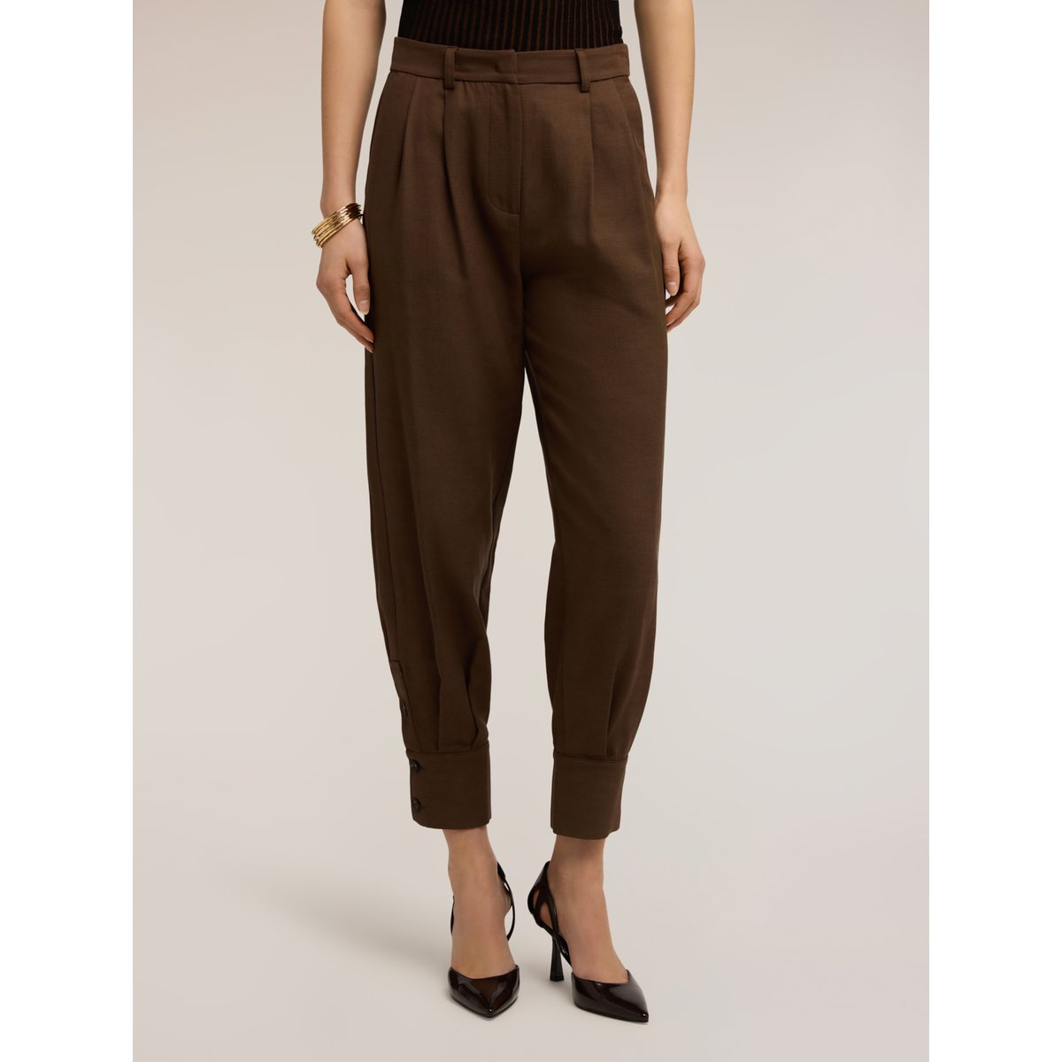 Pantalon avec poignet marron, MOTIVI