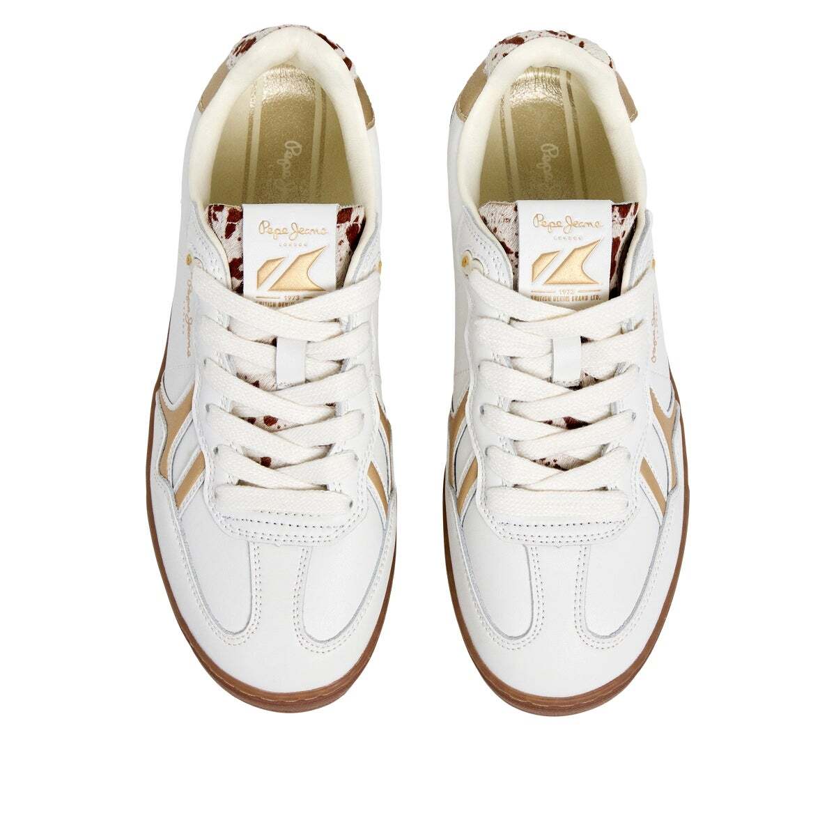 Ball - Baskets En Cuir Avec Détails Imprimé Animal blanc cassé, PEPE JEANS
