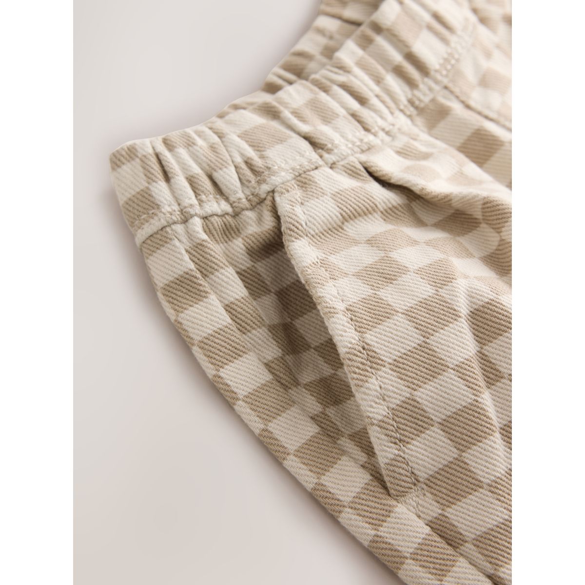 Pantalon ample à enfiler damier neutre, NEXT