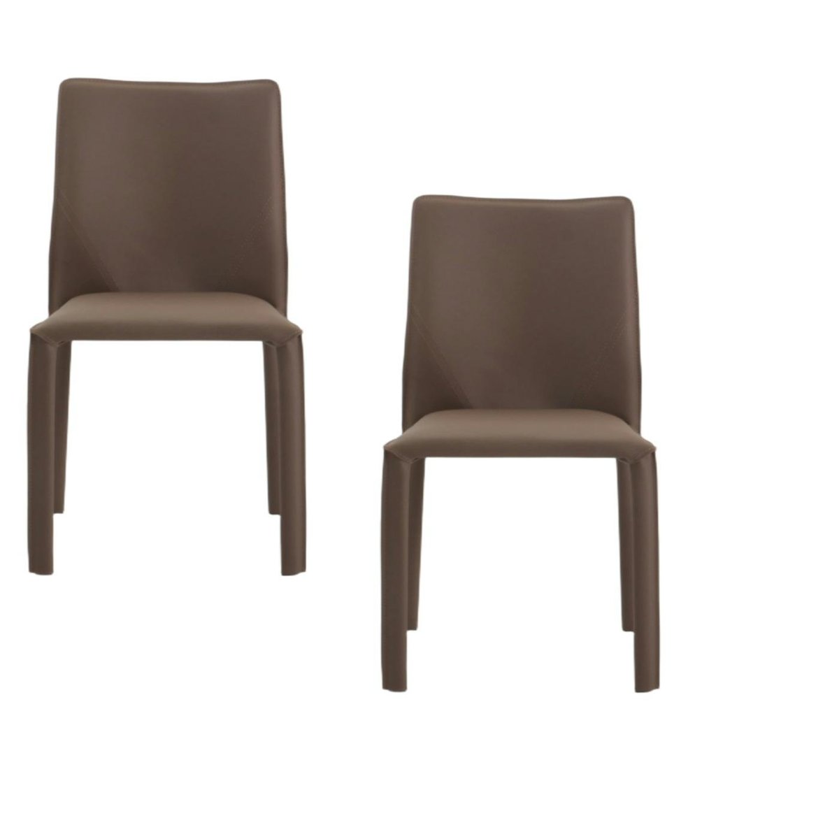 Chaise moderne en simili (lot de 2) CORTINA marron, PIER IMPORT